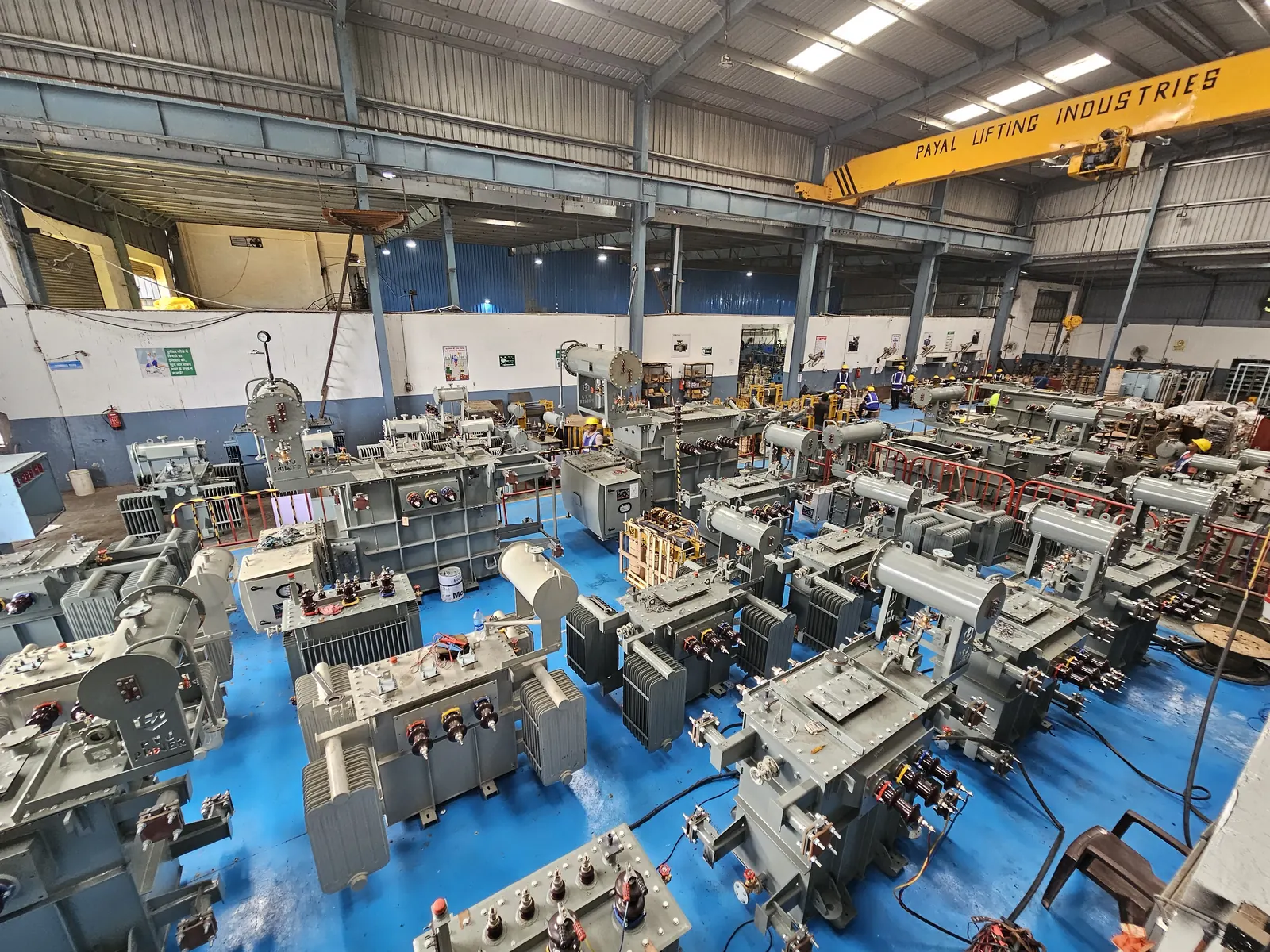Skilled manpower working on Transformer Manufacturing at PVJ Power factory in India