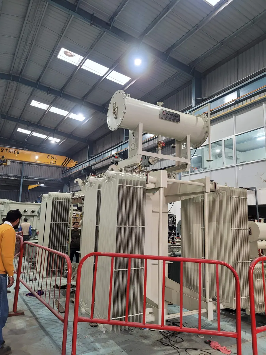 Large Transformer under assembly at PVJ Power Transformer Manufacturing facility