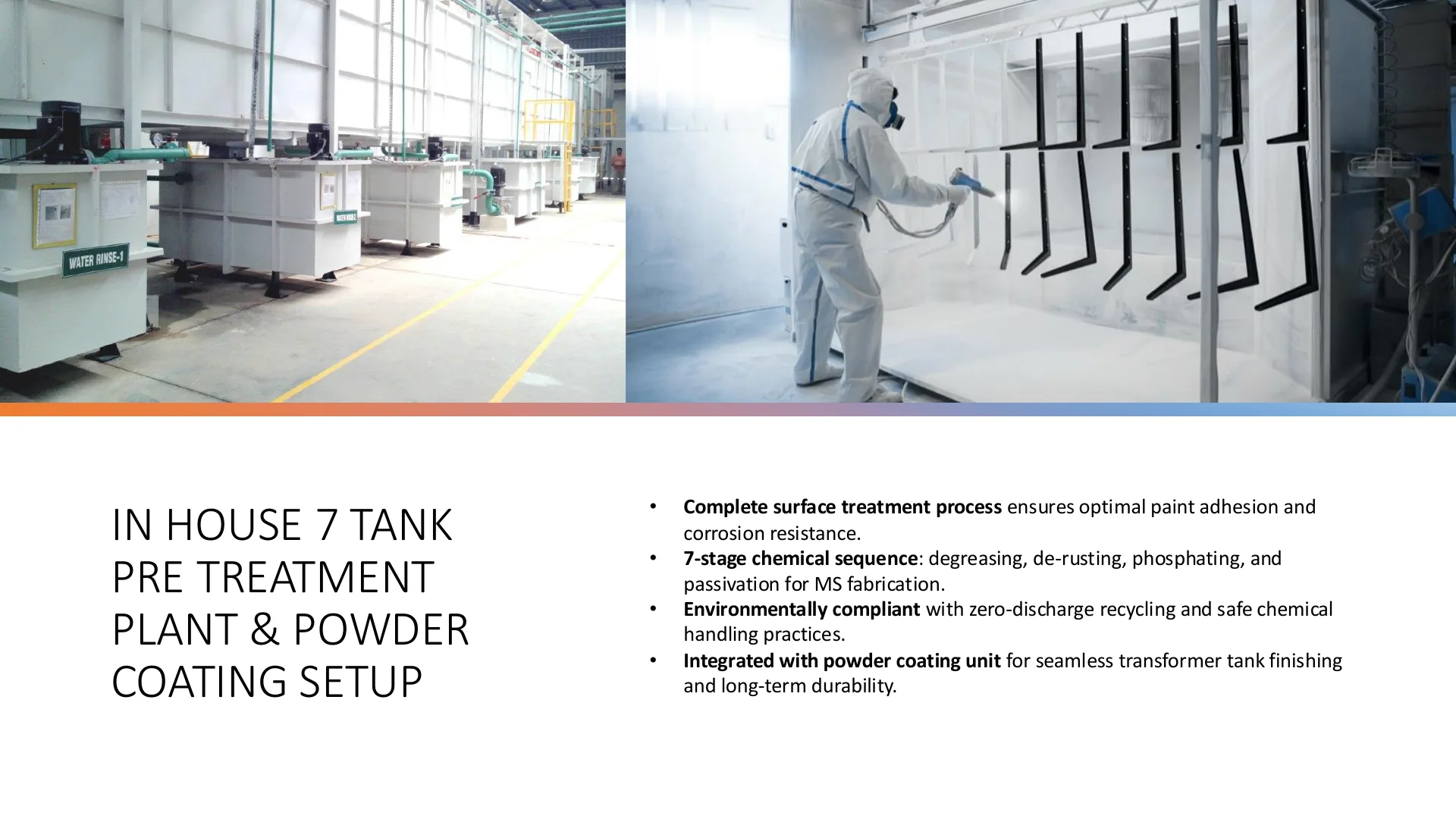Nine tank treatment and powder coating for Compact Substation and Panel Manufacturing at PVJ Power